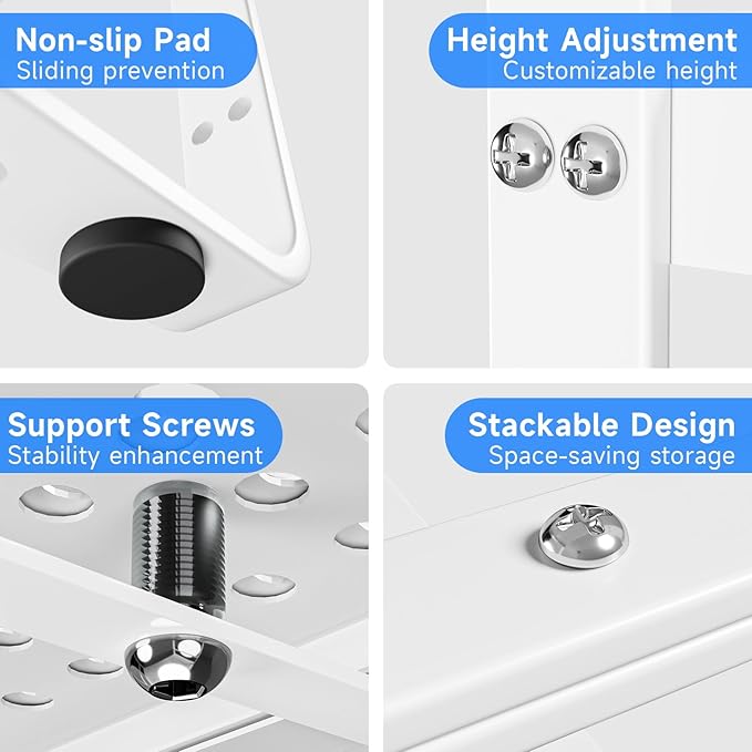 Expandable Cabinet Shelf Organizers, Kitchen Small Stand Rack Organization for Countertop Cupborad Pantry, White 1 Pack