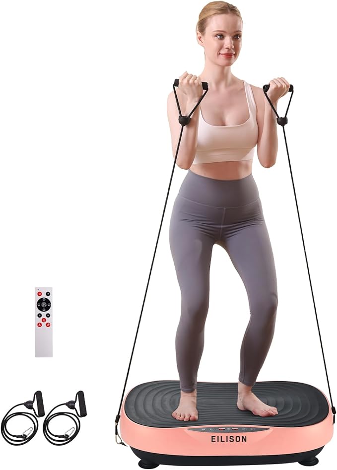 EILISON Glory Vibration Plate Exercise Machine - Whole Body Workout Vibration Fitness Platform Equipment for Home & Travel Workout, Weight Loss, Toning & Wellness