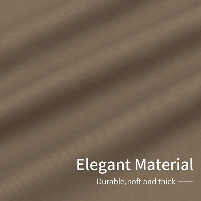 Easy-Going Blackout Curtains for Bedroom, Solid Thermal Insulated Grommet and Noise Reduction Window Drapes, Room Darkening Curtains for Living Room, 2 Panels (34x54 in, Camel)
