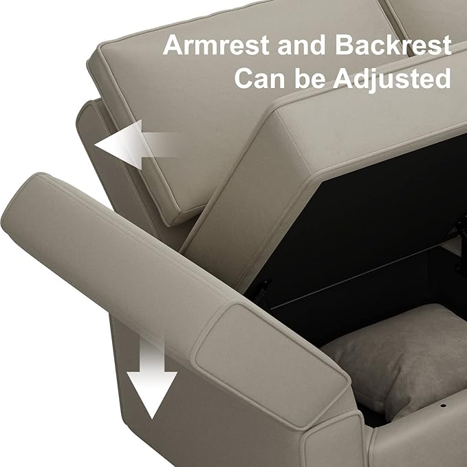 Belffin Modular Sectional Sofa U Shaped Sectional Couch with Reversible Chaises Velvet Modular Sofa with Storage Seat Grey