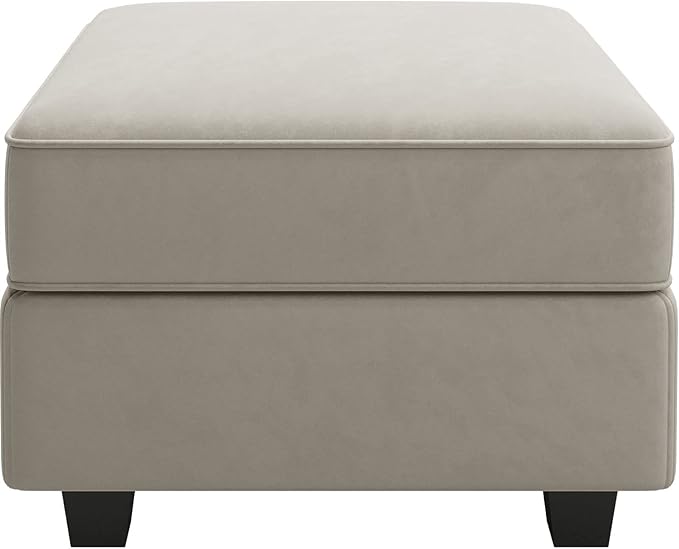 Belffin Storage Ottoman Module for Modular Sectional Sofa Square Seat Cube Velvet Foot Stool Grey