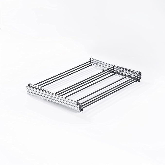 Displays By Jack Portable Collapsible Clothing Dryer Rack, Foldable Drying Rack for Clothes, Lingerie, Towels, Linens, Laundry Home Apartment Must Haves, Metal Chrome Finish