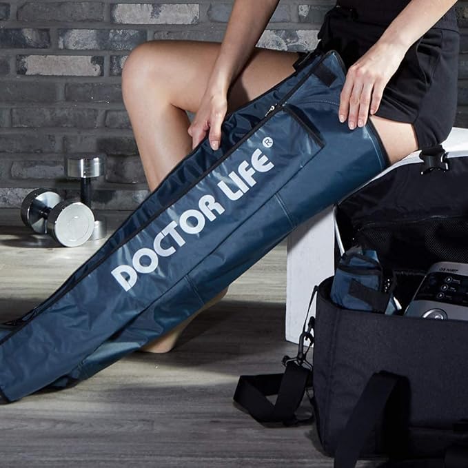 DOCTOR LIFE LX9max Full Body (A) - Sequential Air Compression Recovery System : Device + Legs (L) + Arm + Waist + Bag (FSA-HSA Approved)