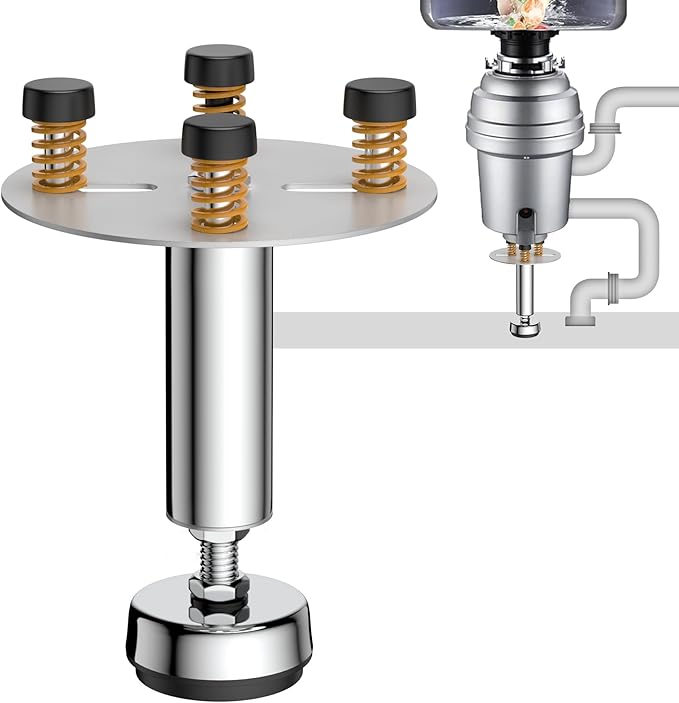 Garbage Disposal Support, Adjustable Spring Shock Absorber Bracket (5.91-7.87 inches), Holds Up tp 440lbs, Stainless Steel Noise Reduction Installation Kit