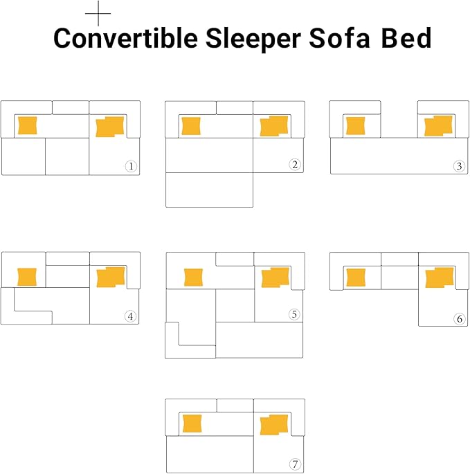 108" Oversized Convertible Sleeper Sofa Bed, Corduroy L Shape Sectional Couch, Folding Sofa Bed with Side Pocket, Modern Cloud Floor Mattress Couch, Modular Sofa for Living Room, Orange