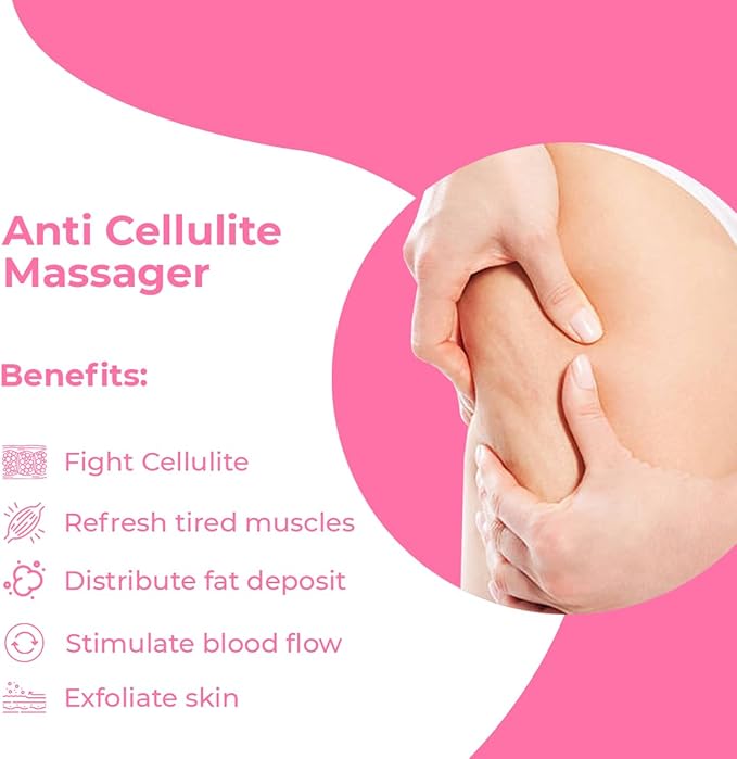 Anti Cellulite Massager Roller - Anticellulite Fascia Blaster for Cellulite Remover - Improves Blood Flow Use Cellulite Brush & Cellulite Roller with Cream or Oil for Cellulite Treatment