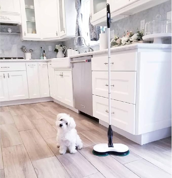 Electric Mop for Floor Cleaning, As Seen On TV, Cordless Spin Mopper Motorised Electric Mops for Hardwood Tile Laminate Floor Daily Light Cleaning (No Water Tank)