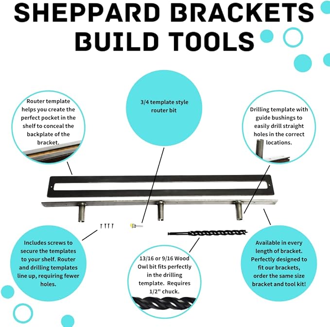 Floating Shelf Brackets - Sheppard Brackets - Easy Install - Heavy Duty (10 inch with Build Kit)