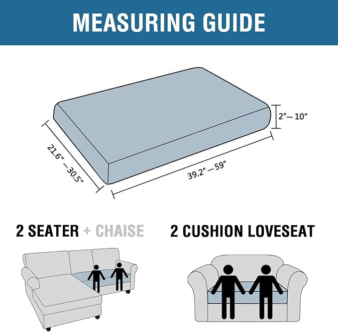 H.VERSAILTEX Super Stretch Individual Seat Cushion Covers Sofa Covers Couch Cushion Covers Slipcover Sets Thick Jacquard Textured Twill Fabric (1 Piece Loveseat Cushion Cover, Burnt Brick)