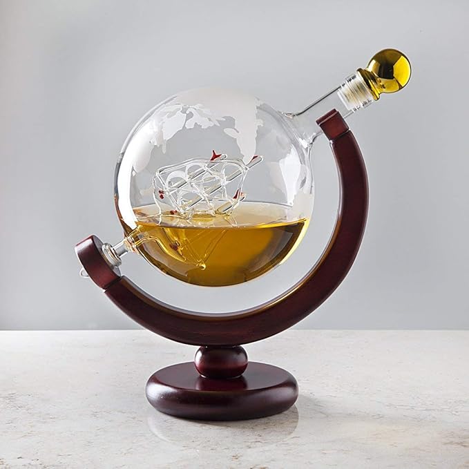 Godinger Whiskey Decanter Globe - for Liquor, Scotch, Bourbon, Vodka or Wine, Gifts for Men Dad - 850ml