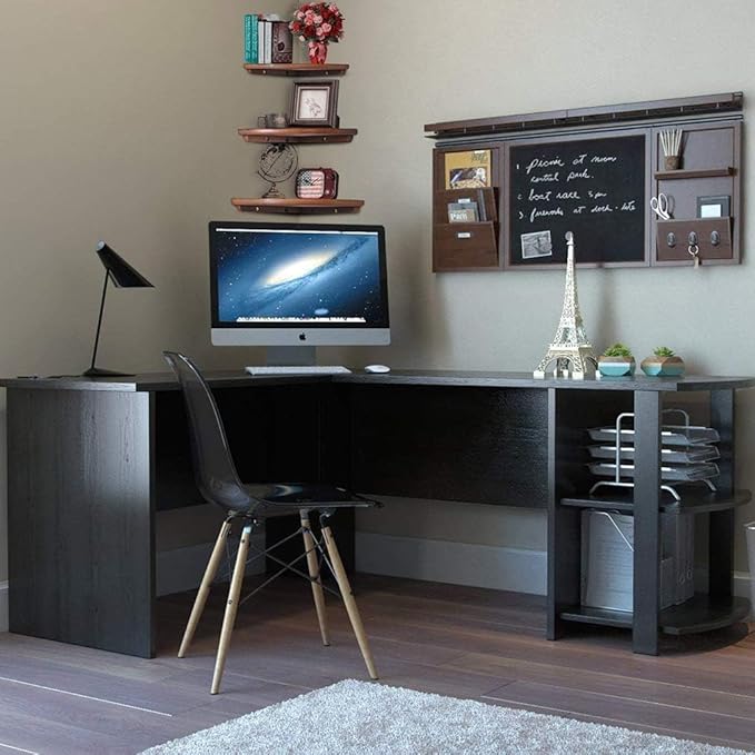 Corner Shelf, Solid Oak Wood Floating Corner Shelf Wall Mount Round End Floating Speaker with Wire Hole for Small Plant Photo for Bedroom Kitchen, Living Room