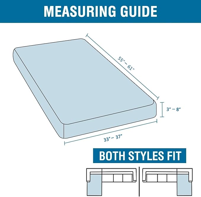 H.VERSAILTEX Super Stretch Individual Chaise Cover Sectional Couch Covers for L Shaped Sofa Both Left/Right Featuring Thick Jacquard Textured Twill Fabric (1 Piece Chaise Cover, Loden Frost)