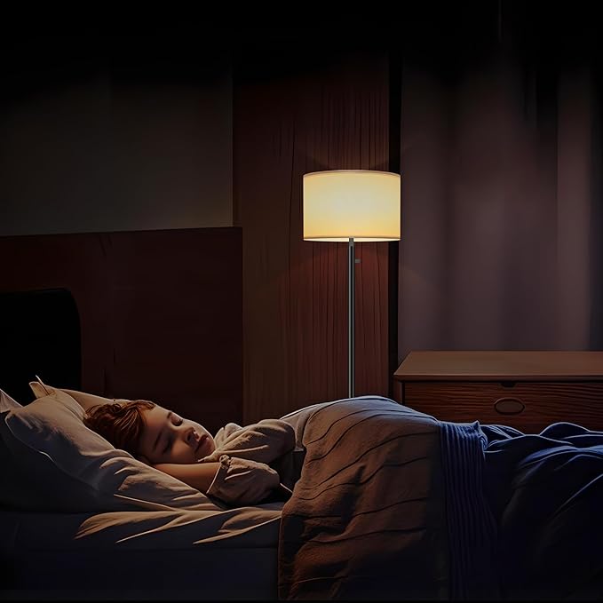 Floor Lamp for Bedroom,Modern Floor Lamp for Living Room,Standing Lamp with Marble Base,Tall Standing Lamp for Bedroom,Reading,Office & Kids' Room,LED Bulb Included(Black)