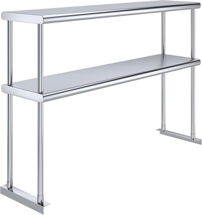 AmGood Double OverShelf Stainless Steel NSF - Many (48" Long x 12" Deep)