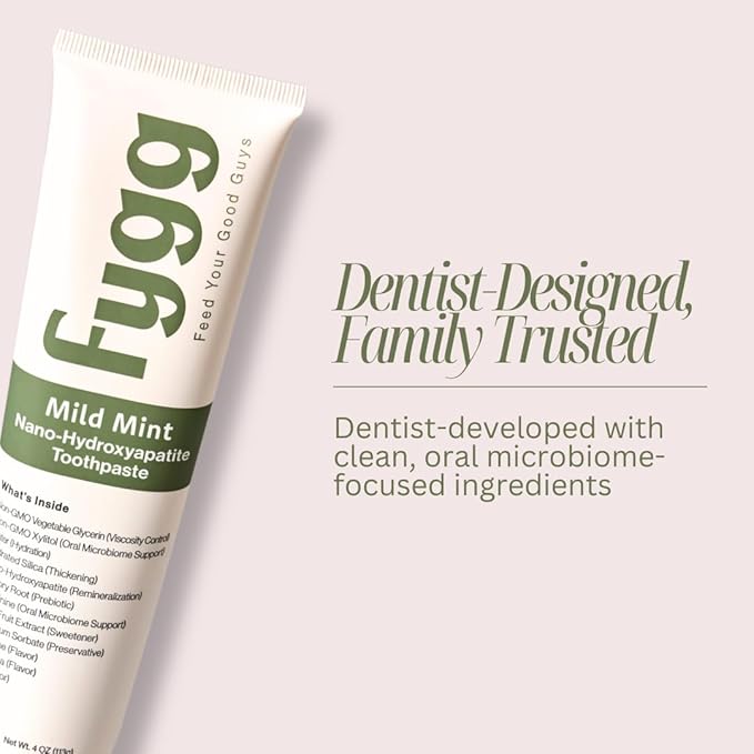 Fluoride Free Toothpaste, Nano Hydroxyapatite (Mild Mint) | Dentist Recommended - for Remineralizing, Whitening, & Sensitive Teeth - Premium Tooth Paste for Adults & Kids Oral Care (4oz)