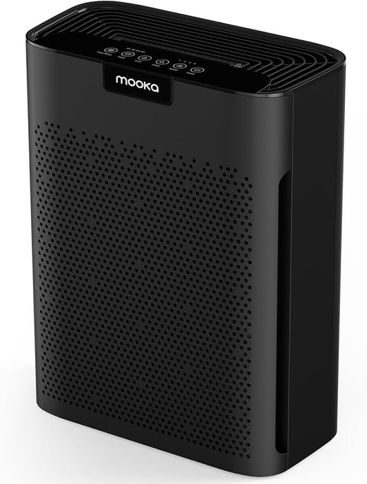 Air Purifiers for Home Large Room 2200 Ft² with Washable Filters, MOOKA HEPA Filter Pet Air Purifier for Bedroom with Fragrance, Air Cleaner for Smoke Dust Pollen Pets Hair Odor, KJ190L Black
