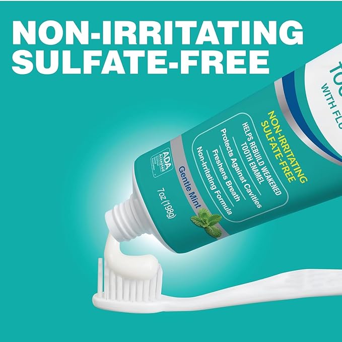 CloSYS Fluoride Toothpaste, 7 Ounce (Pack of 3), Gentle Mint, Whitening, Enamel Protection, Sulfate Free