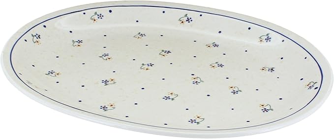Blue Rose Polish Pottery Country Meadow Large Serving Platter