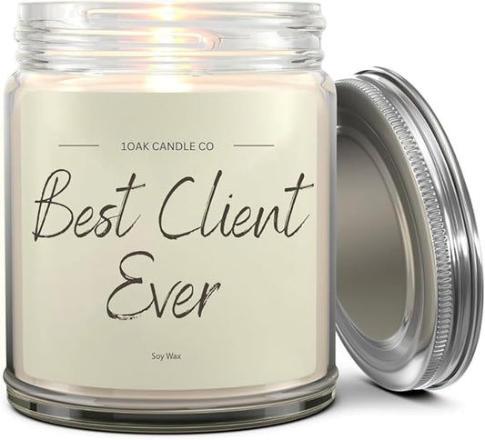 1OAK Vanilla Scented Candles - Appreciation Gifts for Clients - Client Candle - Thank You Client Gifts for Corporate Women, Men, Hairdresser, Lawyer, Realtor, Real Estate Agent, Paralegal, Attorneys