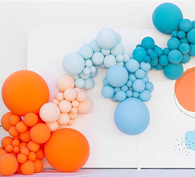 130pcs Orange Balloons Different Sizes 18" 12" 10" 5" Orange Matte Latex Balloons for Boys Girls Birthday Baby Shower Gender Reveal Wedding Gender Reveal Autumn Party Decorations