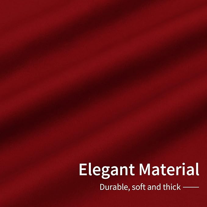 Easy-Going Blackout Curtains for Bedroom, Solid Thermal Insulated Grommet and Noise Reduction Window Drapes, Room Darkening Curtains for Living Room, 2 Panels (42x95 in, Christmas Red)