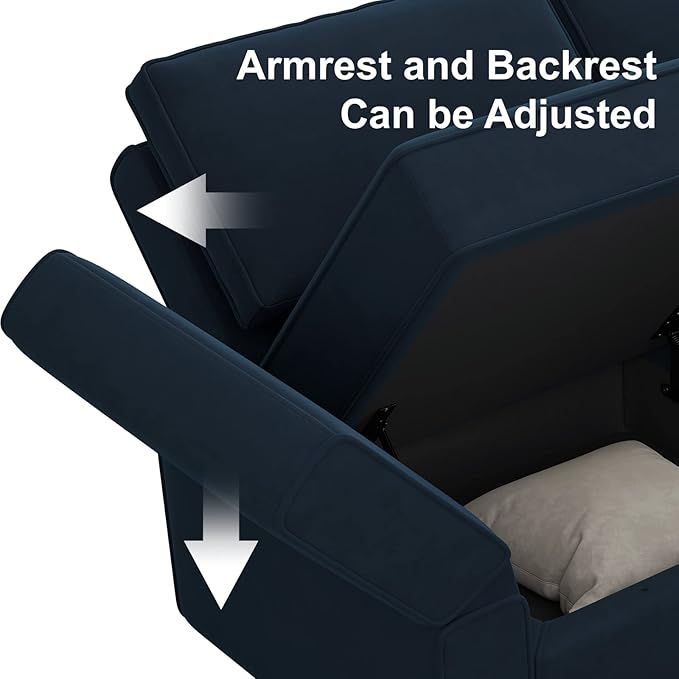 Belffin Modular Sofa Armrest Backrest Module for Modular Sectional Sofa Couch Side Armrest, Backrest Velvet Blue