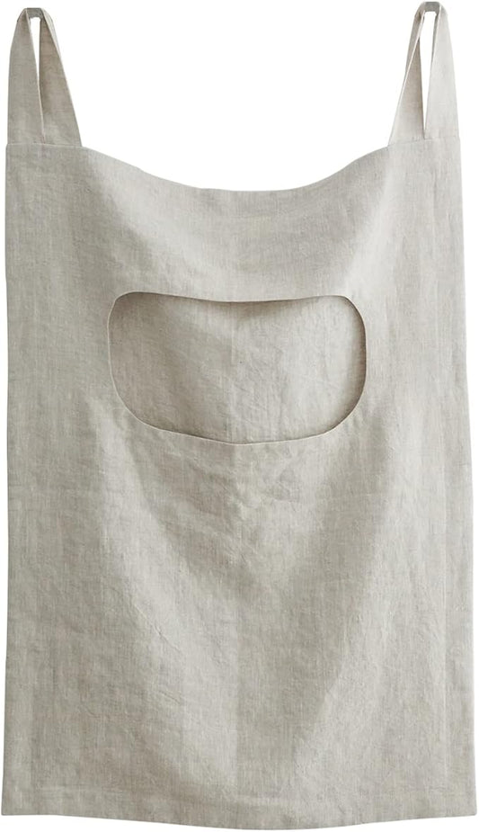 Amazhiyu 100% Linen Door Hanging Laundry Hamper Bag, 19x27 Inches (Linen)