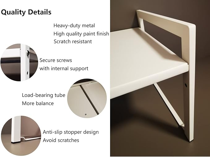 Expandable Cabinet Shelf Organizer 16-26" L Stackable Kitchen Counter Shelf Rack Stand Sink Riser Countertop Storage White (Wide 10.6”D)