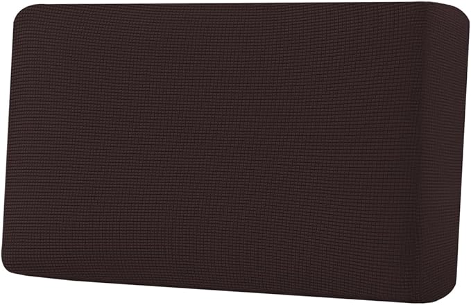 H.VERSAILTEX Super Stretch Individual Seat Cushion Covers Sofa Covers Couch Cushion Covers Slipcover Sets Thick Jacquard Textured Twill Fabric (1 Piece Loveseat Cushion Cover, Chocolate)