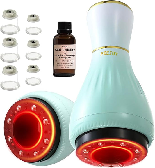 Electric Cupping Kit for Massage Therapy with Heat – Cellulite Massage Tool, Lymphatic Drainage Massager, Pain Relief for Back, Neck & Shoulders – Moving & Static Cupping Set for Body Sculpting