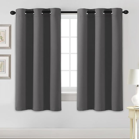 H.VERSAILTEX Blackout Curtains for Bedroom Thermal Insulated Room Darkening Living Room Curtains 63 Inch Long Grommet Privacy Protection Window Curtain Panels/Drapes, 2 Panels, Charcoal Grey