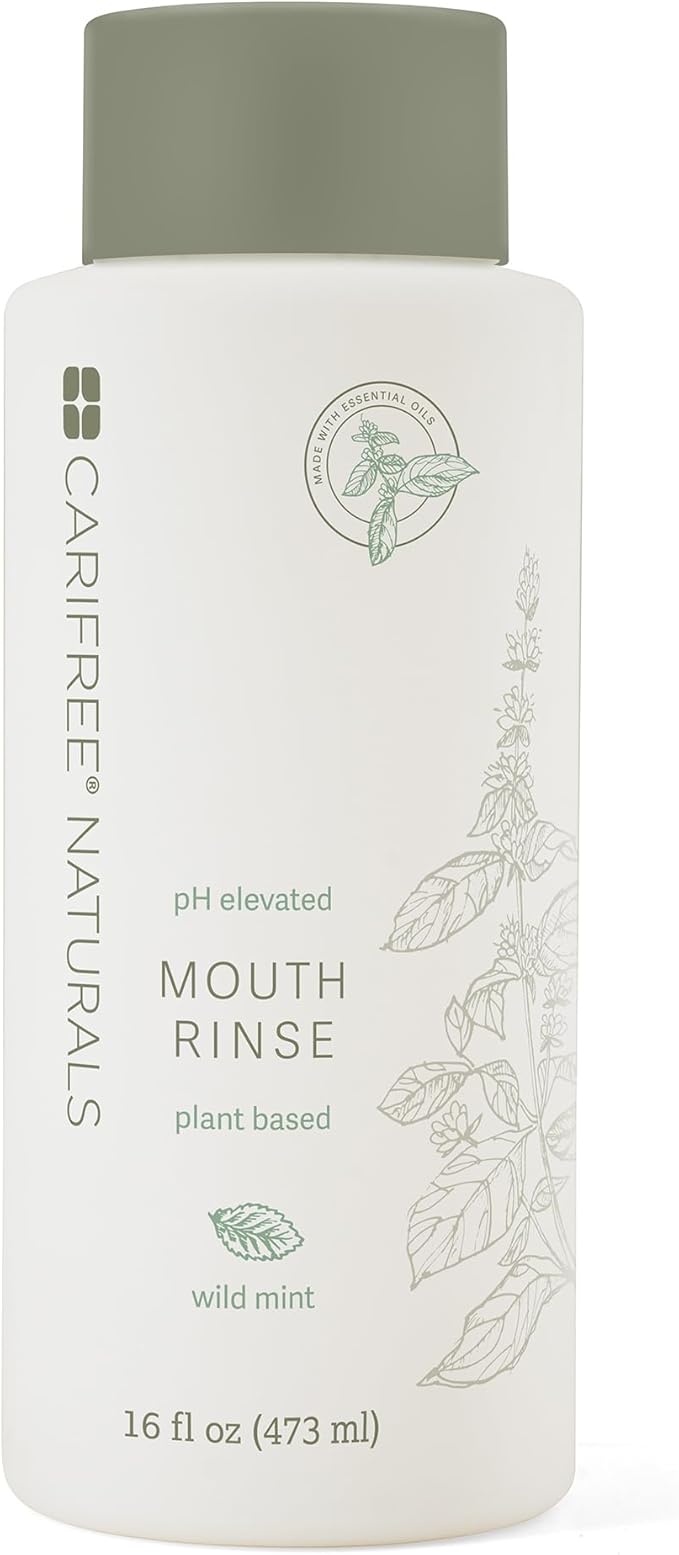 CariFree Naturals Mouth Rinse | pH Elevated, Fluoride-Free, with Magnolia Bark & Essential Oils, Organic Ingredients, Alcohol-Free, Dentist Recommended, Dentist Developed, Wild Mint Flavor, 16 fl oz
