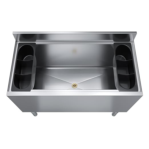 AmGood 18.5 in. x 36 in. Underbar Ice Bin with Sliding Lid | NSF | Stainless Steel Ice Chest with Sliding Lid
