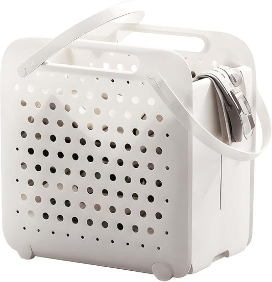 45L Foldable Laundry Basket, Plastic Collapsible Laundry Baskets with Handles, 12 Gallons Dirty Clothes Hamper for Dorm Laundry Room Organization, Freestanding Wall Hanging Laundry Hamper