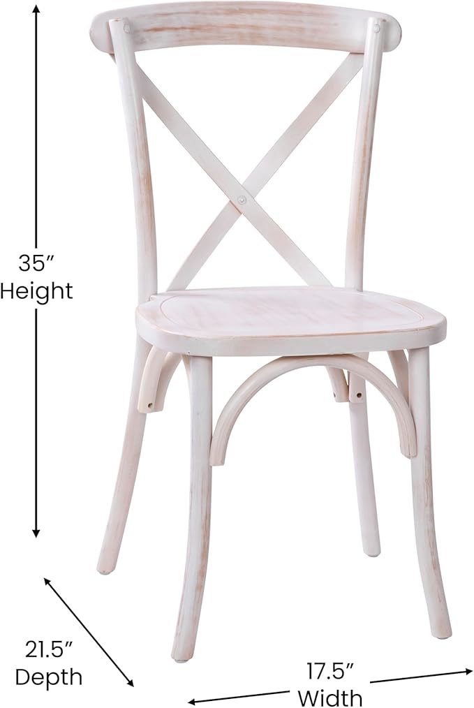 EMMA + OLIVER 2-Pack Lime Wash X-Back Chair