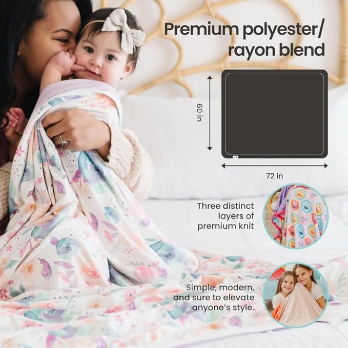 Copper Pearl Jumbo 3-Layer Baby Blanket: Soft Baby Quilts for Boys and Girls | Breathable, Cozy, Toddler Blanket | Baby Quilt for Newborns | 46x46 Premium Polyester/Rayon | Goosie