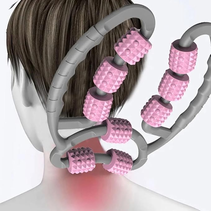 10 Roller Circular Leg Massager with Bonus Massage Stick – Manual Back & Leg Rollers, Relajador de Piernas Set, Circular Leg Clamp Roller for Neck, Arms & Legs (Green)