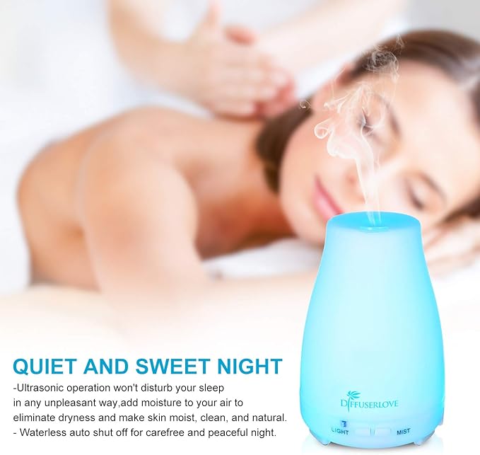 Diffuserlove Diffuser 2 Pack Essential Oil Diffuser 200ML Remote Control Ultrasonic Aromatherapy Diffuser Mist Humidifiers for Bedroom Office Yoga