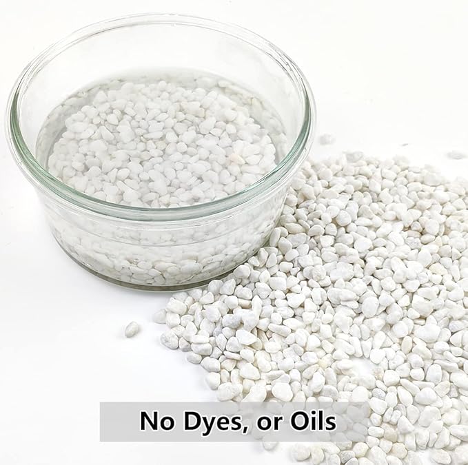 10LB Succulent and Cactus Gravel, 1/5 Inch White Natural Decorative Polished Pebbles for Landscaping, River Rocks for Plants, Vases, Aquariums, Terrarium and Outdoor Gardening