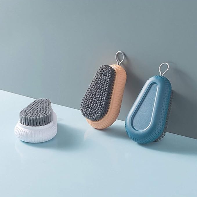 Cleaning Brush Soft Bristle Brush Laundry Scrub Brush Clothes Underwear Shoes Scrubbing Brush, Easy to Grip Household Cleaning Brushes Tool for Countertops Bathtubs (Blue)