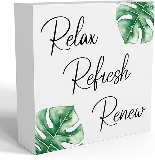 Boho Bathroom Decor, Funny Bathroom Decor, Funny Bathroom Wall Art, Black and White Bathroom Decor, Bathroom Decor for Shelves, Wooden Box Decor Sign for Home Farmhouse Office Living Room Table Shelf