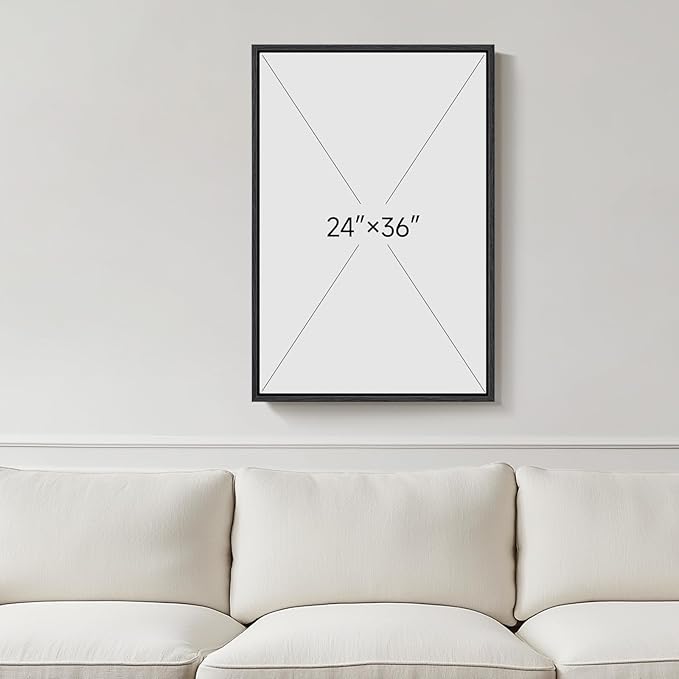 Framed Green Abstract Canvas Wall Art, Modern Art Prints Paintings Artwork for Walls, Minimalist Dark Sage Green Pictures for Living Room Dining Room Bedroom Office Bathroom Wall Decor 24x36 In