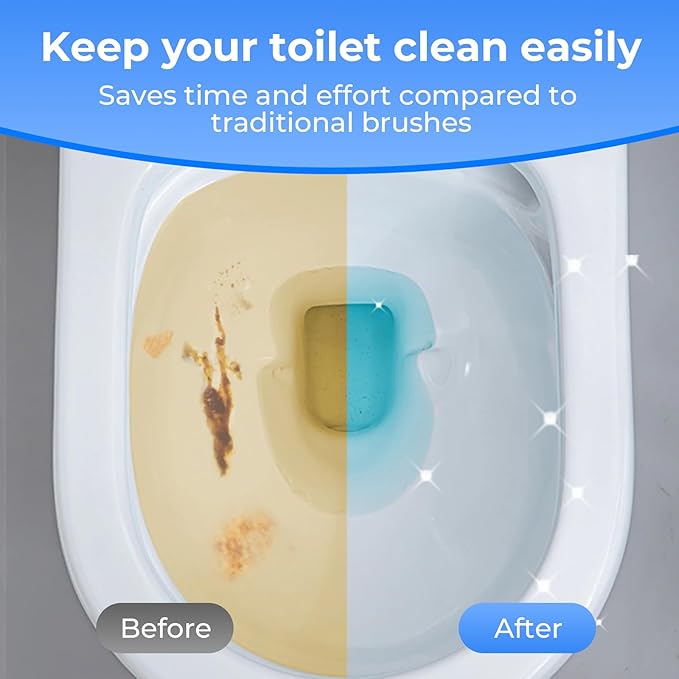 Disposable Toilet Brush&Holder with 18pcs Refills Pads, Toilet Cleaning Kit System,Toilet Bowl Cleaner Wand Holder and Set (24 Replacement Pads Refills)