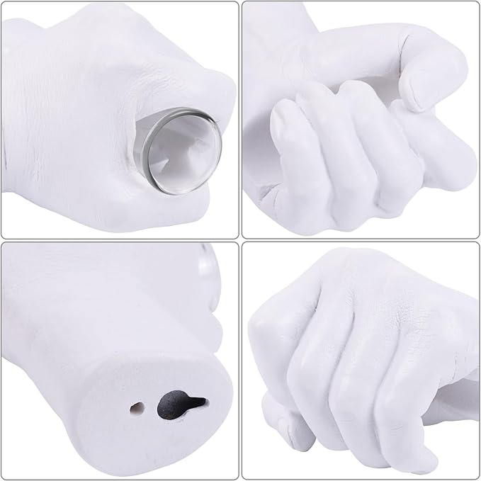 Creative Wall Hanging Sculpture, Funky White Hand Vases Home Decor, Artistic Hanging Hand Sculptures with Test Tube Vases, Unique Wall Art Statue