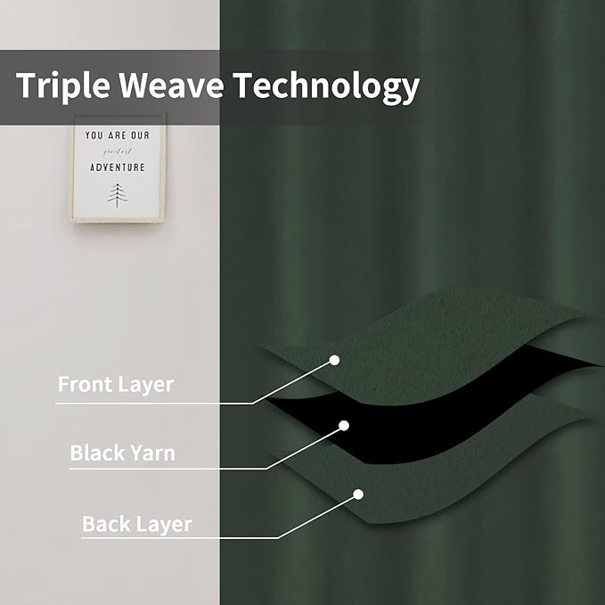Easy-Going Blackout Curtains for Bedroom, Solid Thermal Insulated Grommet and Noise Reduction Window Drapes, Room Darkening Curtains for Living Room, 2 Panels (34x45 in, Greyish Green)