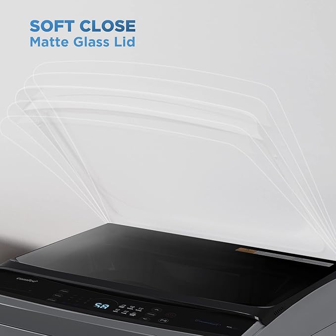 COMFEE’ Washing Machine 2.4 Cu.ft LED Portable Washing Machine and Washer Lavadora Portátil Compact Laundry, 8 Models, Environmentally Friendly, Child Lock for RV, Dorm, Apartment Magnetic Gray