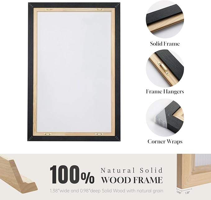 Framed Extra Large Blue Abstract Wall Art for Living Room, Modern Canvas Prints Painting Artwork for Walls, Minimalist Abstract Pictures for Living Room Dining Room Bedroom Office Wall Decor 30x60 In