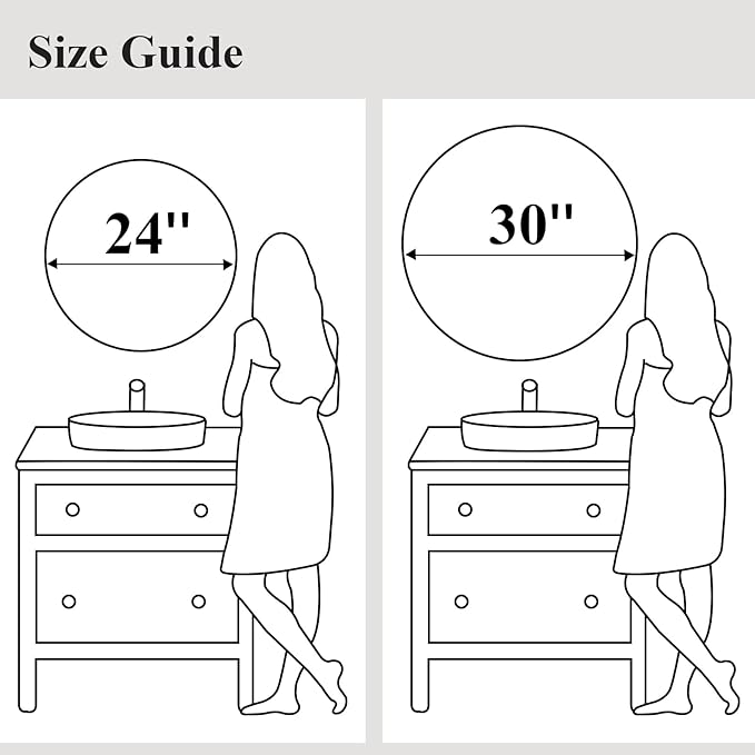 Fabuday Black Round Mirror 30 Inch - Large Circle Mirror for Bathroom, Living Room, Hallway, Entryway, Matte Aluminum Frame Circular Mirrors for Wall Decor