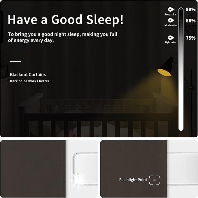 Easy-Going Blackout Curtains for Bedroom, Solid Thermal Insulated Grommet and Noise Reduction Window Drapes, Room Darkening Curtains for Living Room, 2 Panels (42x54 in, Taupe)