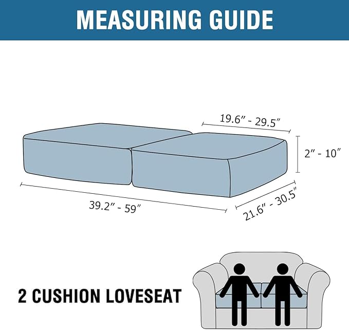 H.VERSAILTEX Velvet Stretch Couch Cushion Cover Plush Cushion Slipcover Cushion Furniture Protector for Seat Cushion Sofa Cover (2 Piece Medium Sofa Cushion Covers, Vintage Green)